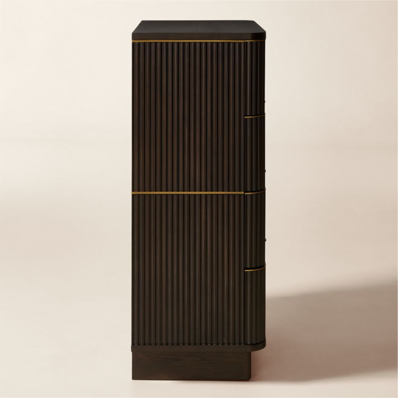 Davison 35" Fluted Dark Oak Tall Dresser - image 2 of 5