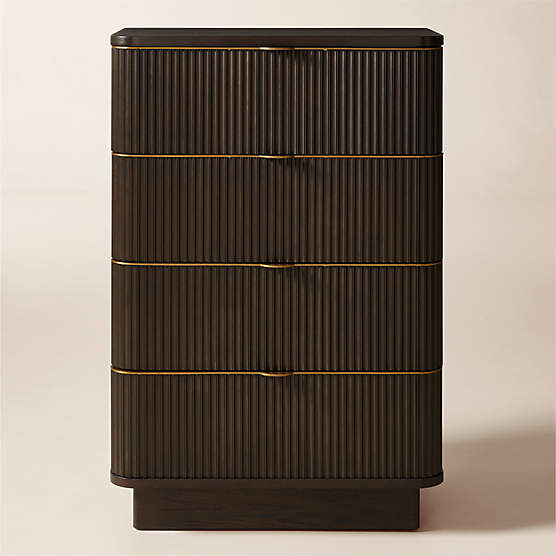 Davison 35" Fluted Dark Oak Tall Dresser