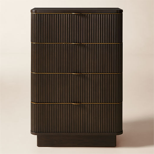 Davison 35" Fluted Dark Oak Tall Dresser