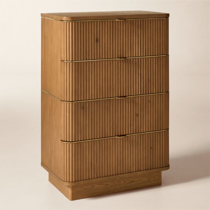 Davison 35" Fluted Warm Oak Tall Dresser - image 1 of 6