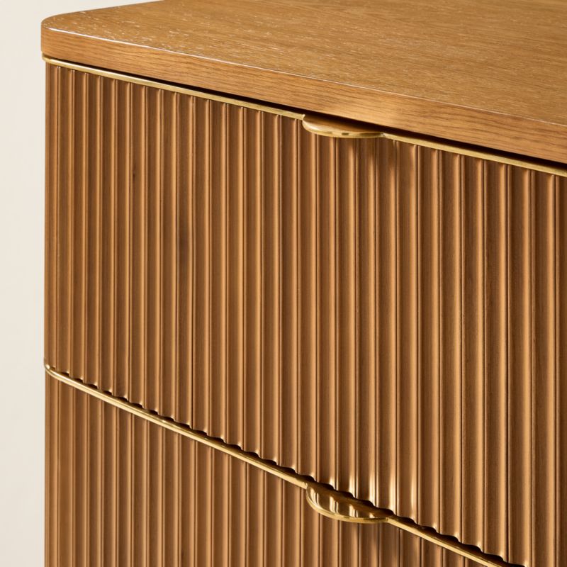 Davison 35" Fluted Warm Oak Tall Dresser - image 4 of 6
