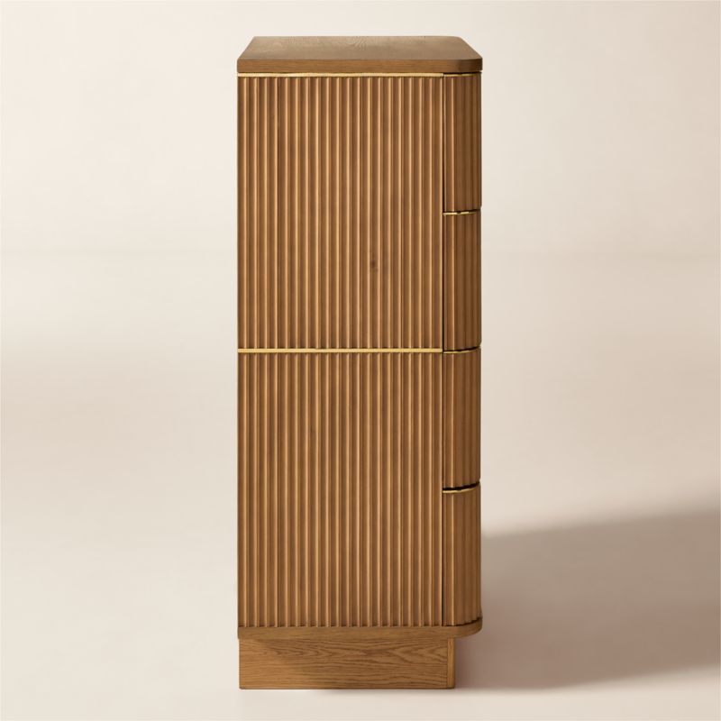 Davison 35" Fluted Warm Oak Tall Dresser - image 2 of 6