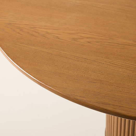 Davison 55" Round Fluted Oak Dining Table
