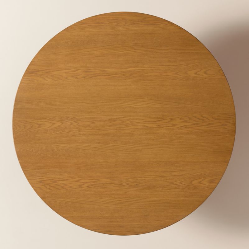 Davison 55" Round Fluted Oak Dining Table - image 3 of 4