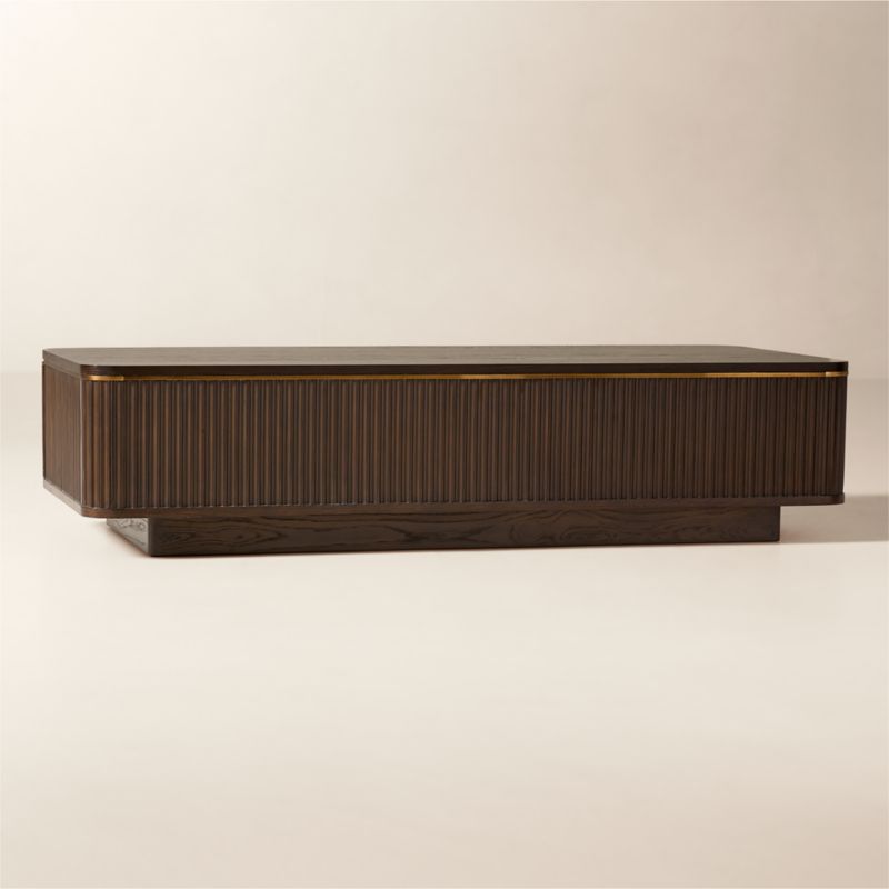 Davison 60" Rectangular Fluted Dark Oak Coffee Table - image 6 of 8