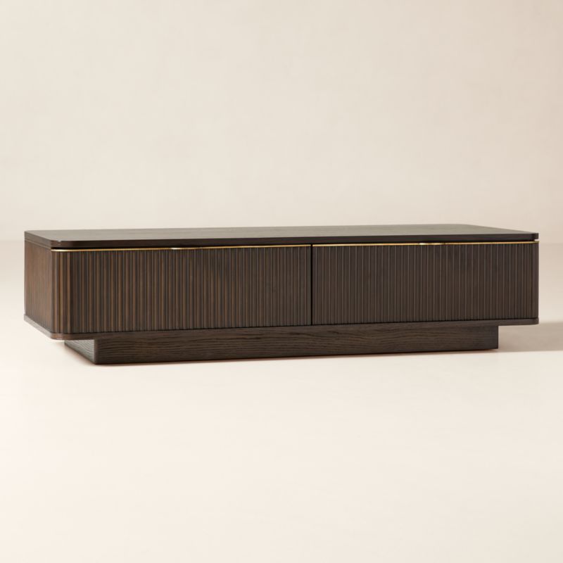 Davison 60" Rectangular Fluted Dark Oak Coffee Table - image 3 of 8