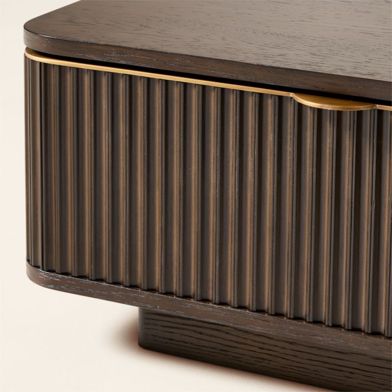 Davison 60" Rectangular Fluted Dark Oak Coffee Table - image 7 of 8