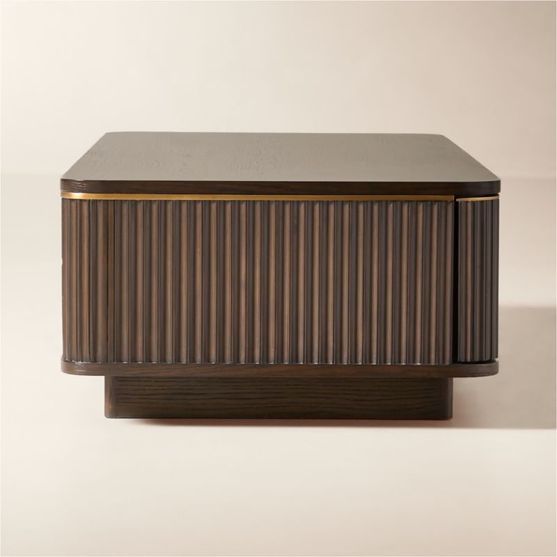 Davison 60" Rectangular Fluted Dark Oak Coffee Table - image 5 of 8