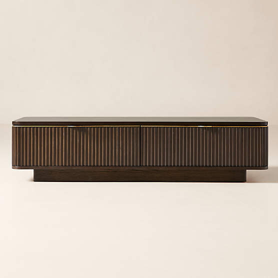 Davison 60" Rectangular Fluted Dark Oak Coffee Table