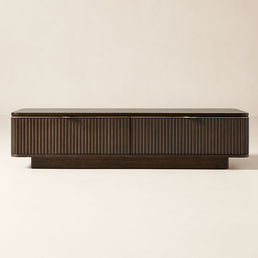 Davison 60" Rectangular Fluted Dark Oak Coffee Table