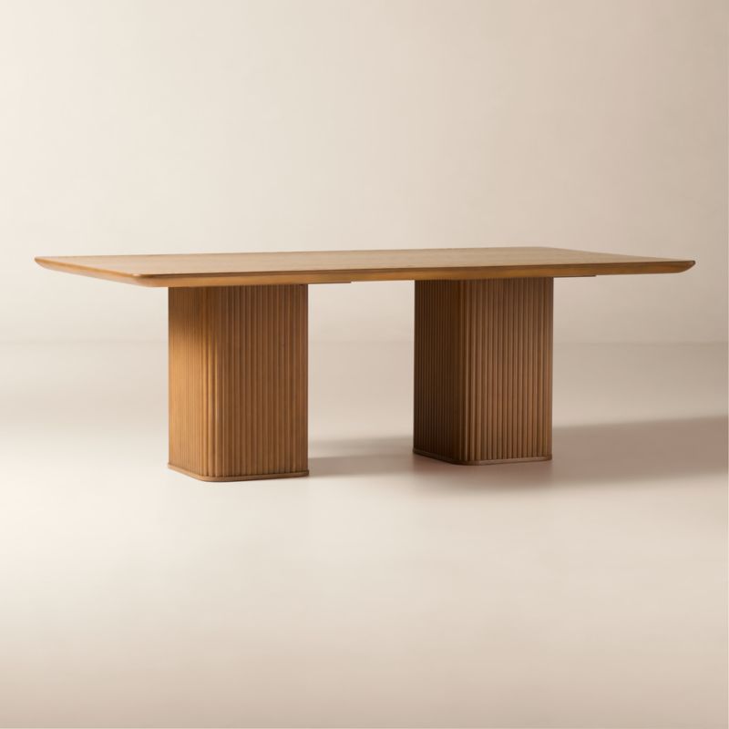 Davison 85" Rectangular Fluted Oak Dining Table - image 1 of 8