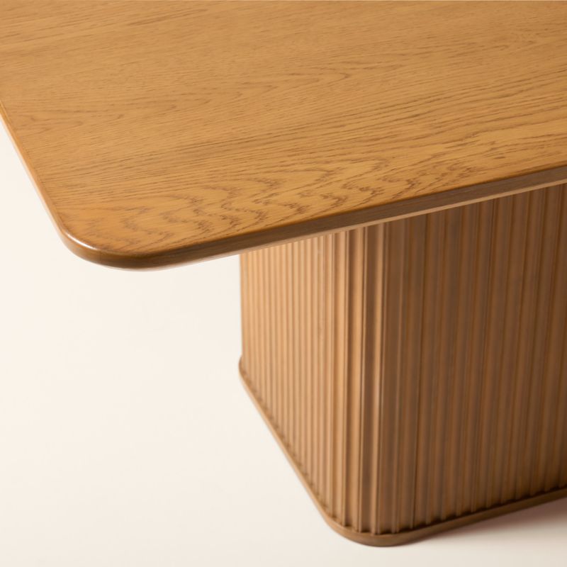 Davison 85" Rectangular Fluted Oak Dining Table - image 4 of 8