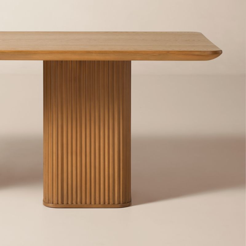 Davison 85" Rectangular Fluted Oak Dining Table - image 3 of 8