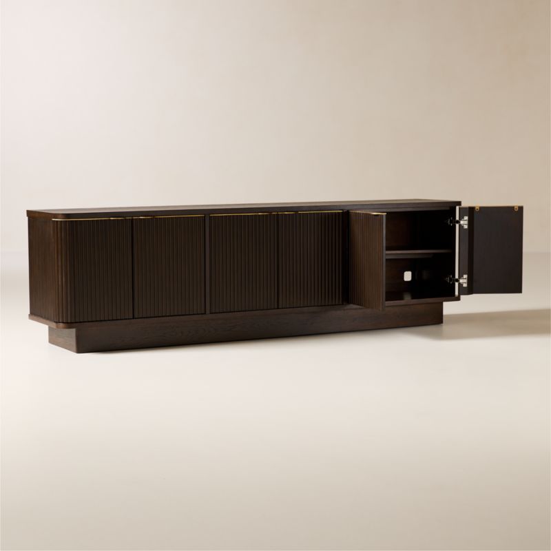 Davison 93" Fluted Dark Oak Media Console - image 4 of 8