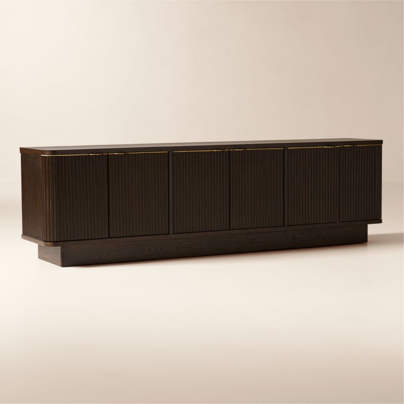 Davison 93" Fluted Dark Oak Media Console - image 3 of 8