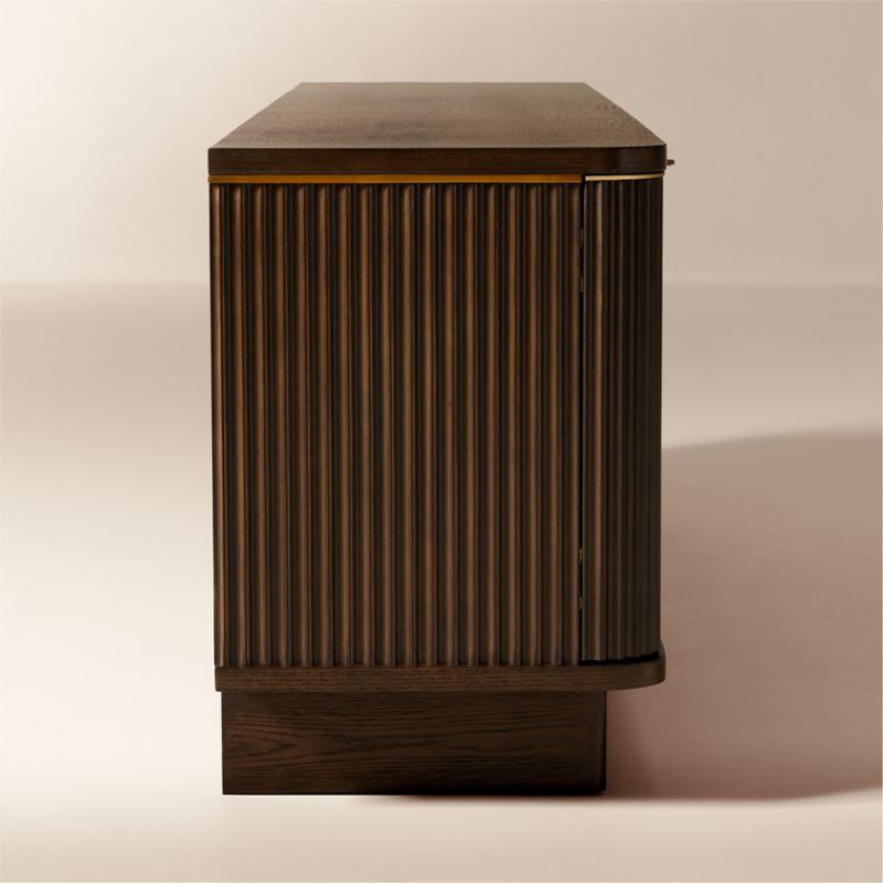 Davison 93" Fluted Dark Oak Media Console - image 5 of 8
