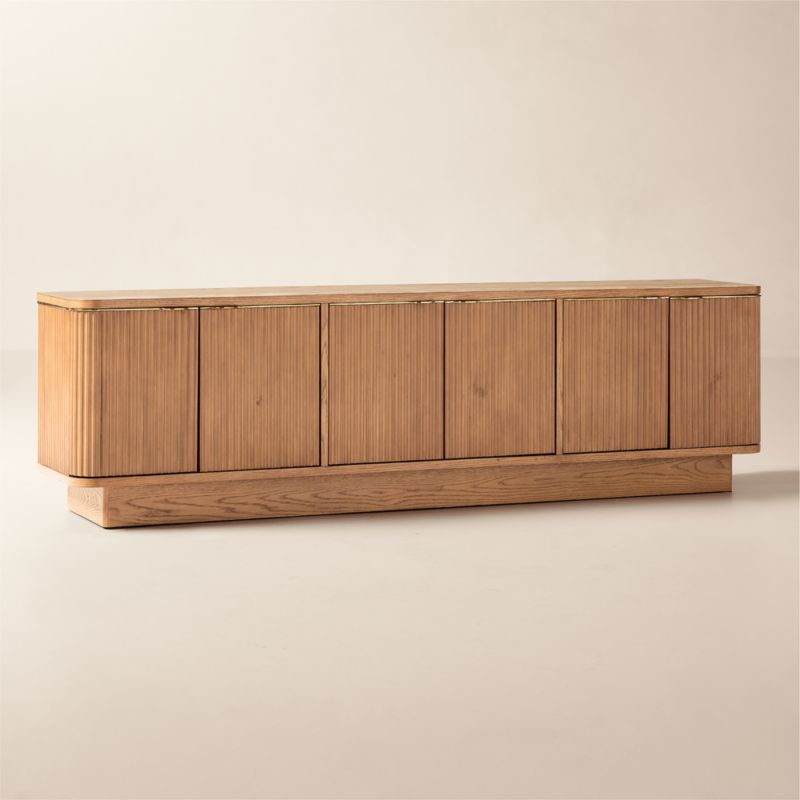 Davison 93" Fluted Oak Media Console - image 2 of 10