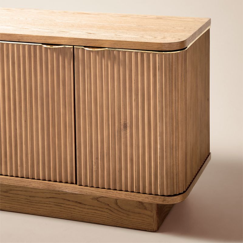 Davison 93" Fluted Oak Media Console - image 7 of 10