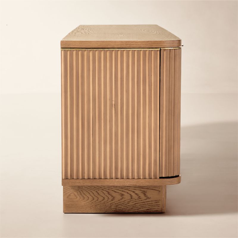 Davison 93" Fluted Oak Media Console - image 5 of 10