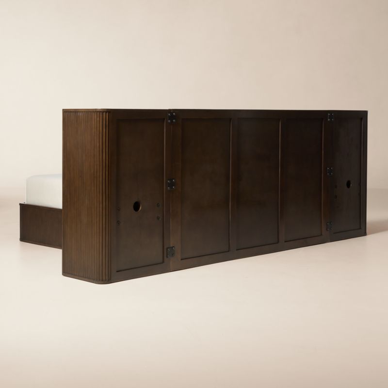 Davison Fluted Dark Brown Wood King Bed with Nightstands - image 5 of 8