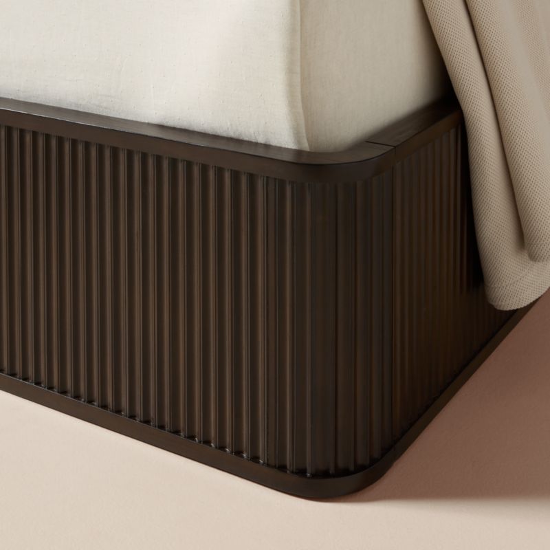 Davison Fluted Dark Brown Wood King Bed with Nightstands - image 7 of 8