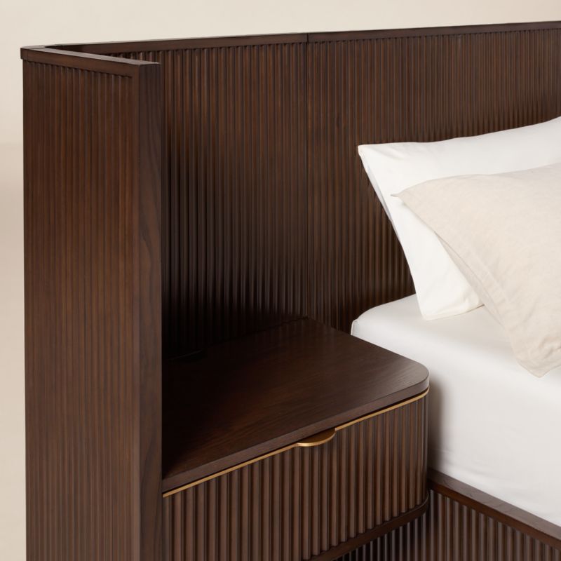 Davison Fluted Dark Brown Wood King Bed with Nightstands - image 6 of 8