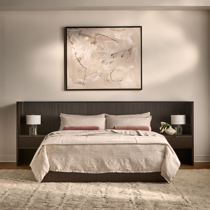 Davison Fluted Dark Brown Wood King Bed with Nightstands - image 2 of 8