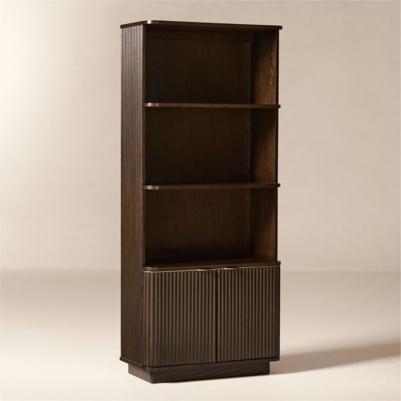 Davison Fluted Dark Oak Bookcase - image 3 of 8