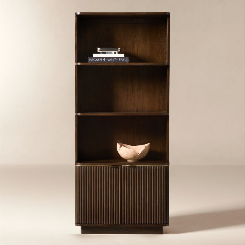 Davison Fluted Dark Oak Bookcase - image 2 of 8