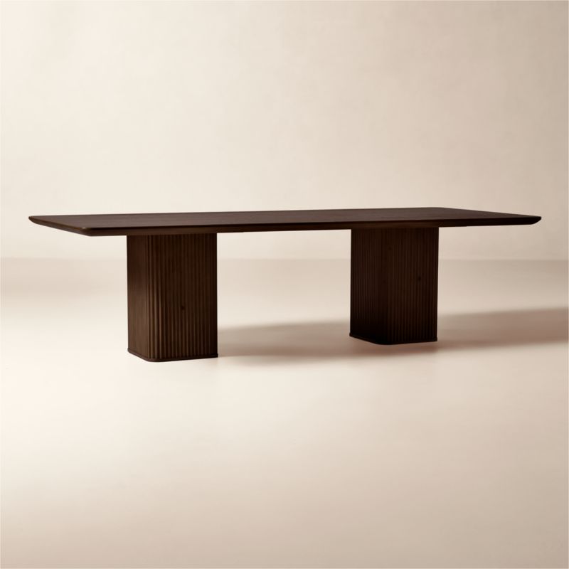 Davison 108" Rectangular Fluted Dark Oak Dining Table - image 1 of 6
