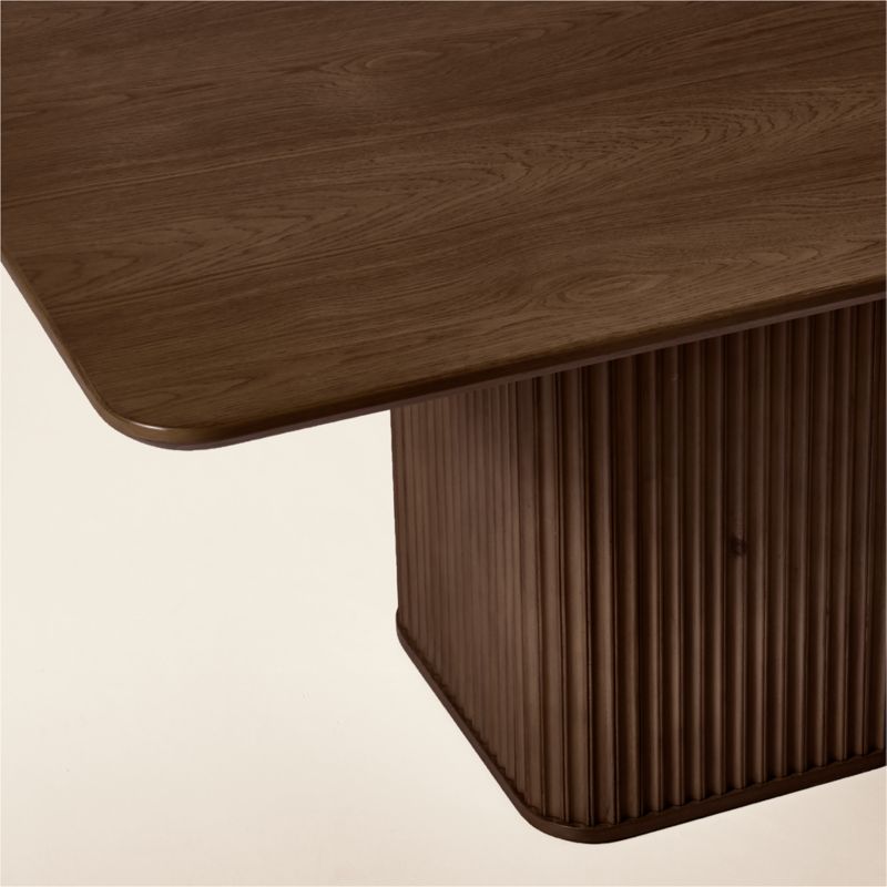 Davison 85" Rectangular Fluted Dark Oak Dining Table - image 6 of 7
