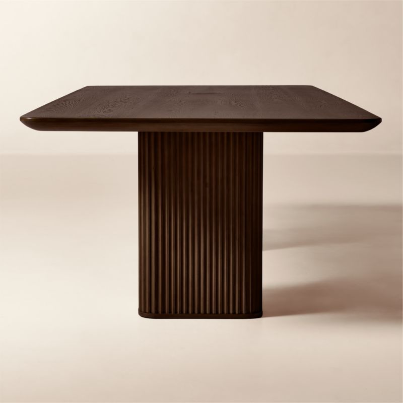 Davison 108" Rectangular Fluted Dark Oak Dining Table - image 2 of 6