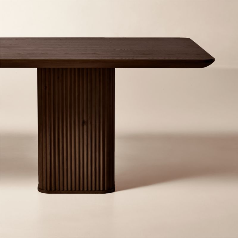 Davison 108" Rectangular Fluted Dark Oak Dining Table - image 3 of 6