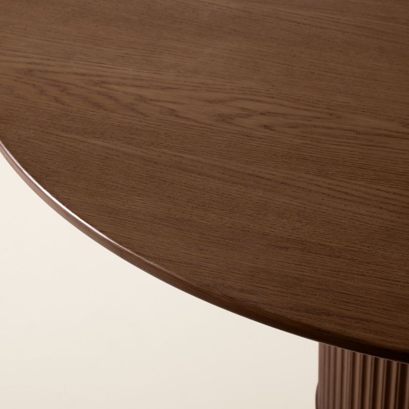 Davison 55" Round Fluted Dark Oak Dining Table - image 4 of 6