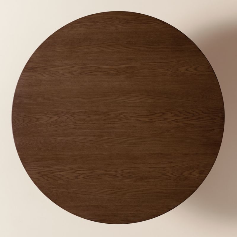 Davison 55" Round Fluted Dark Oak Dining Table - image 5 of 6