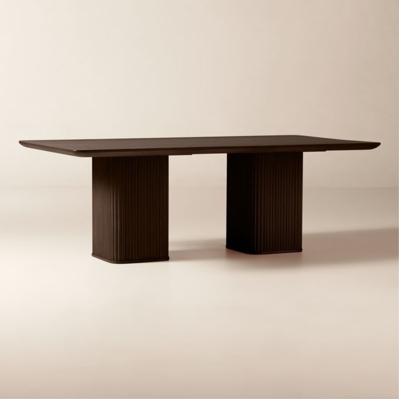 Davison 85" Rectangular Fluted Dark Oak Dining Table - image 2 of 7