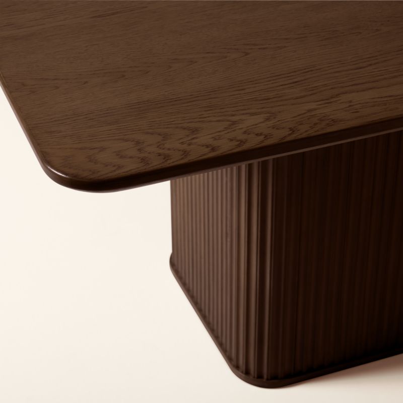 Davison 85" Rectangular Fluted Dark Oak Dining Table - image 7 of 8