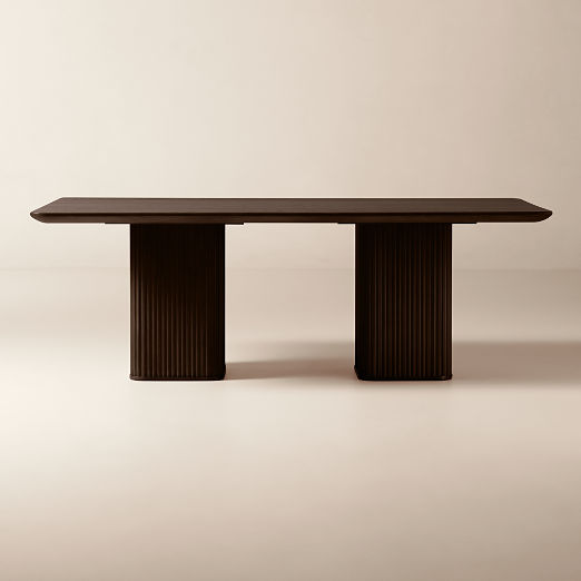 Davison 85" Rectangular Fluted Dark Oak Dining Table