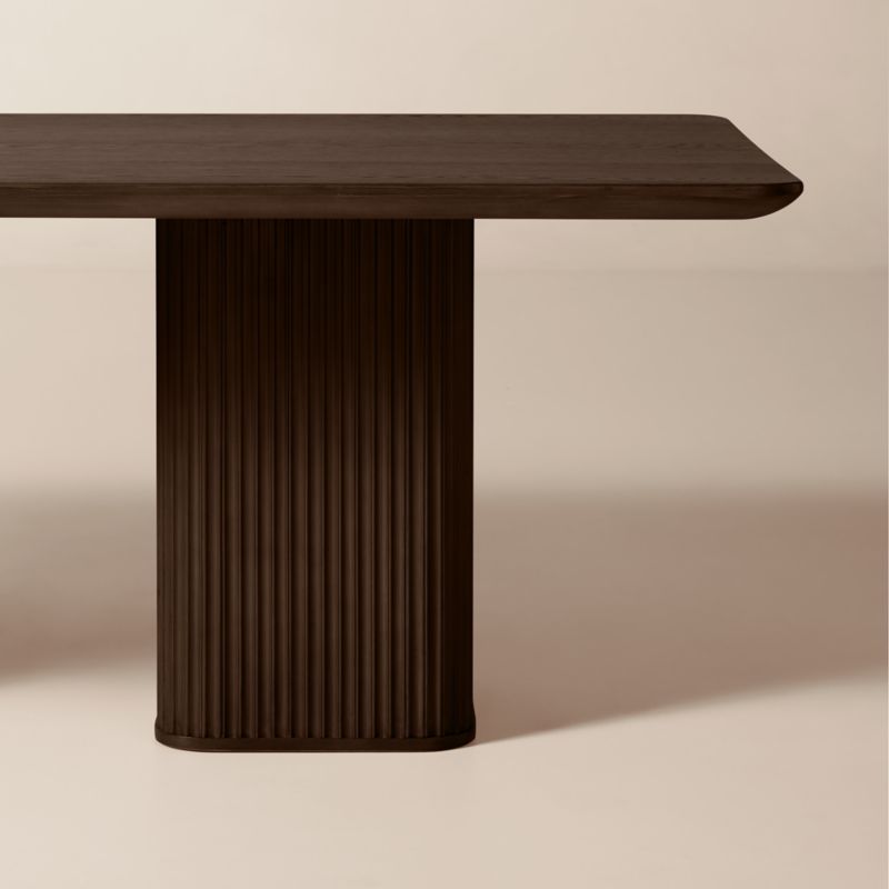 Davison 85" Rectangular Fluted Dark Oak Dining Table - image 4 of 7