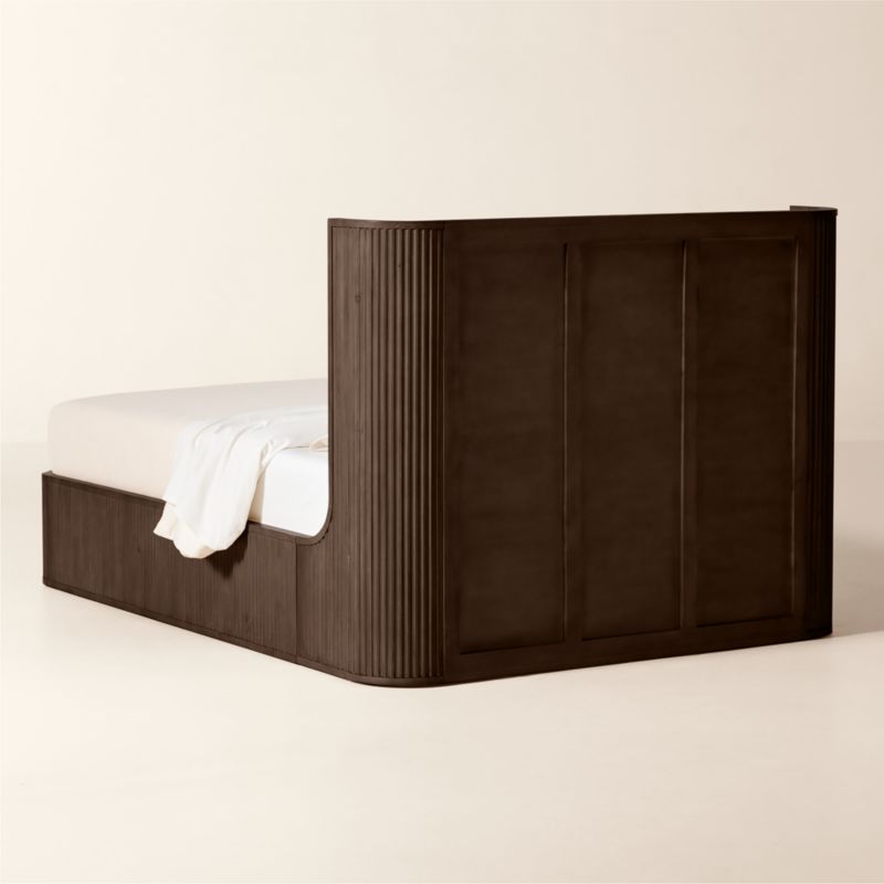 Davison Fluted Dark Brown Wood Queen Bed - image 4 of 7