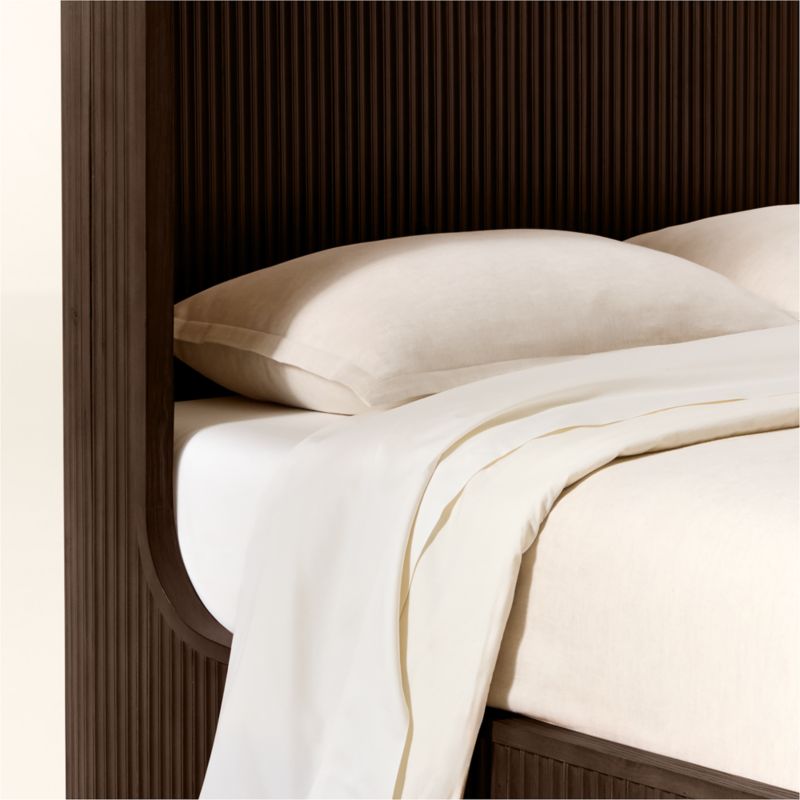 Davison Fluted Dark Brown Wood Queen Bed - image 5 of 7