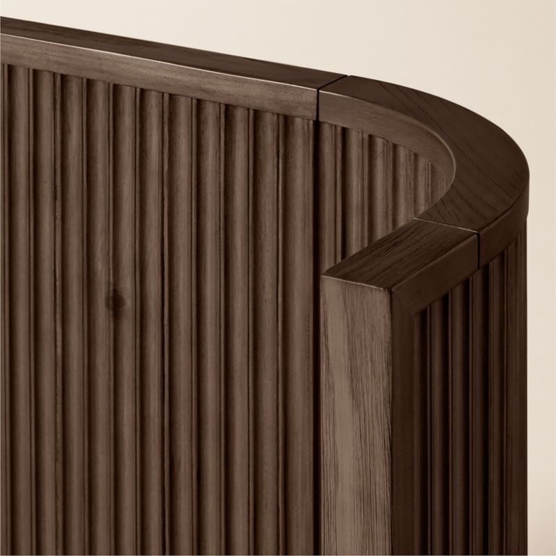 Davison Fluted Dark Brown Wood King Bed - image 6 of 7