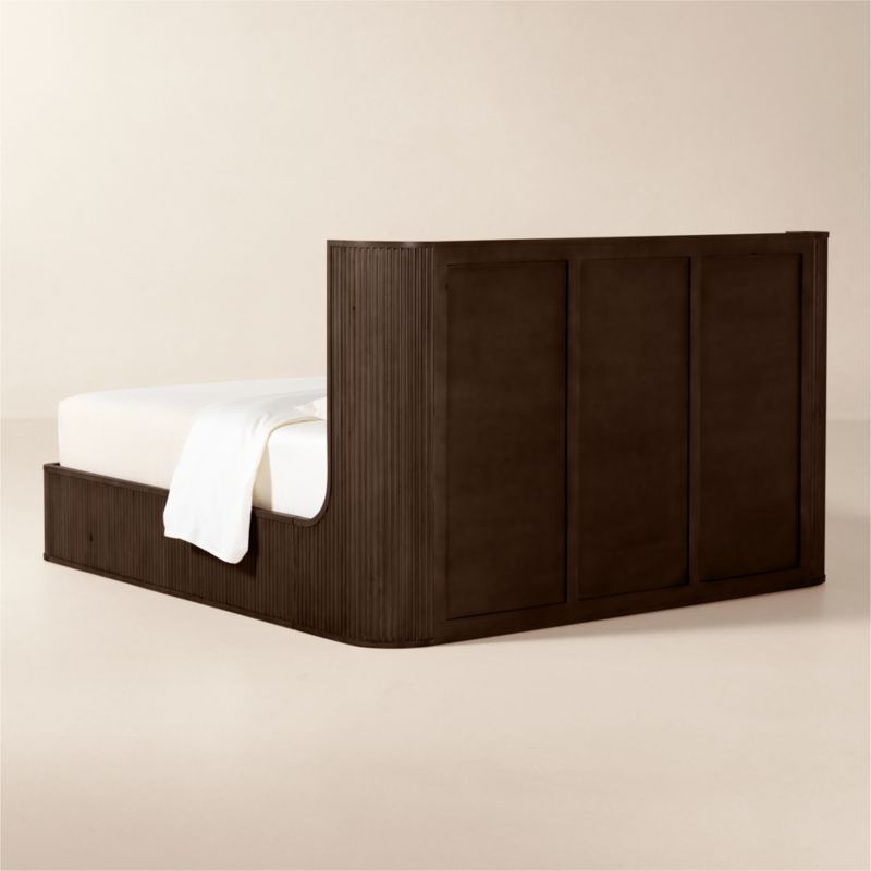 Davison Fluted Dark Brown Wood King Bed - image 4 of 7
