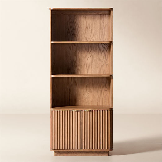 Davison Fluted Warm Oak Bookcase