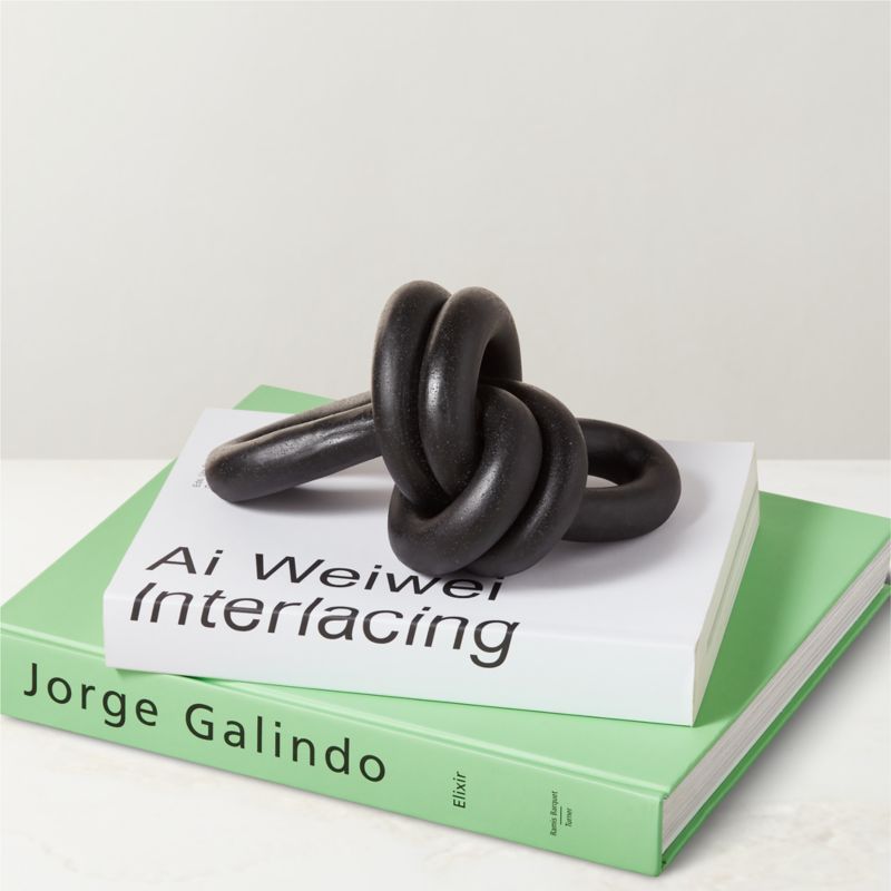 Decorative Black Ceramic Double Loop Knot XL - image 1 of 4