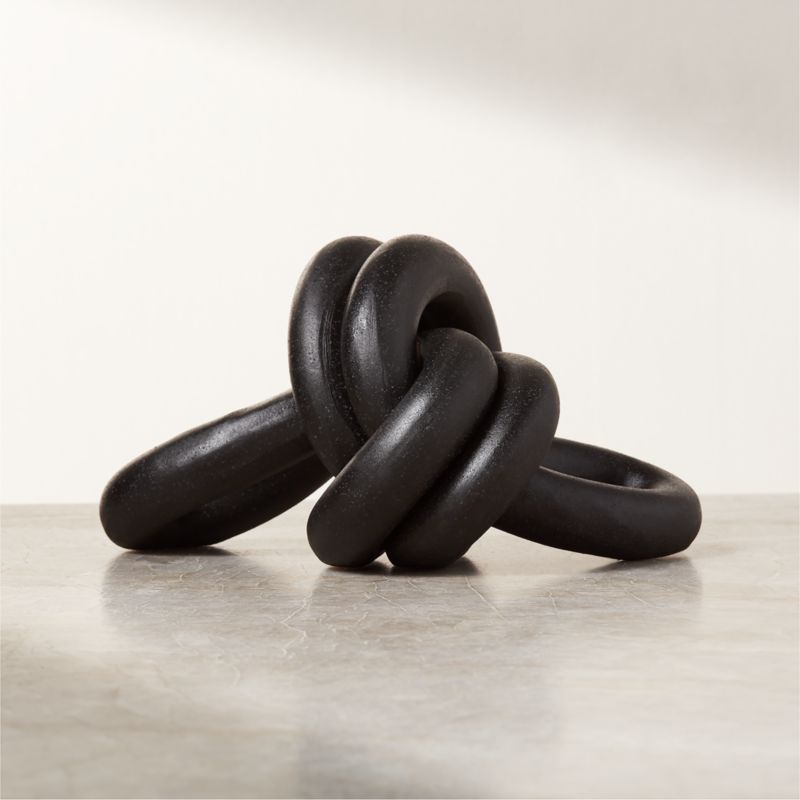 Decorative Black Ceramic Double Loop Knot XL - image 0 of 4