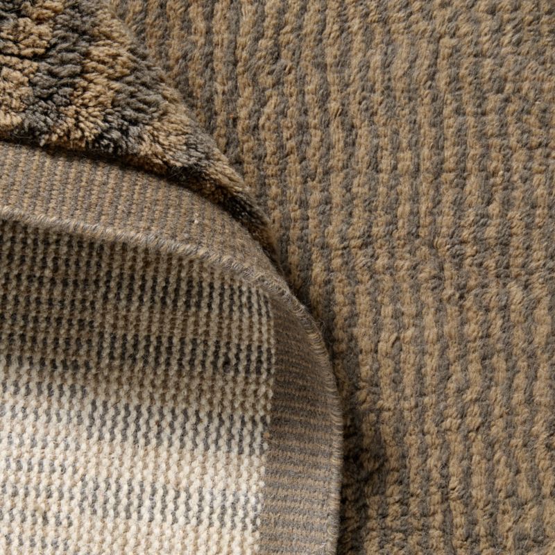 de Nimes Sepia Brown Stripe New Zealand Wool Area Rug 8'x10' by Todd Snyder - image 3 of 4