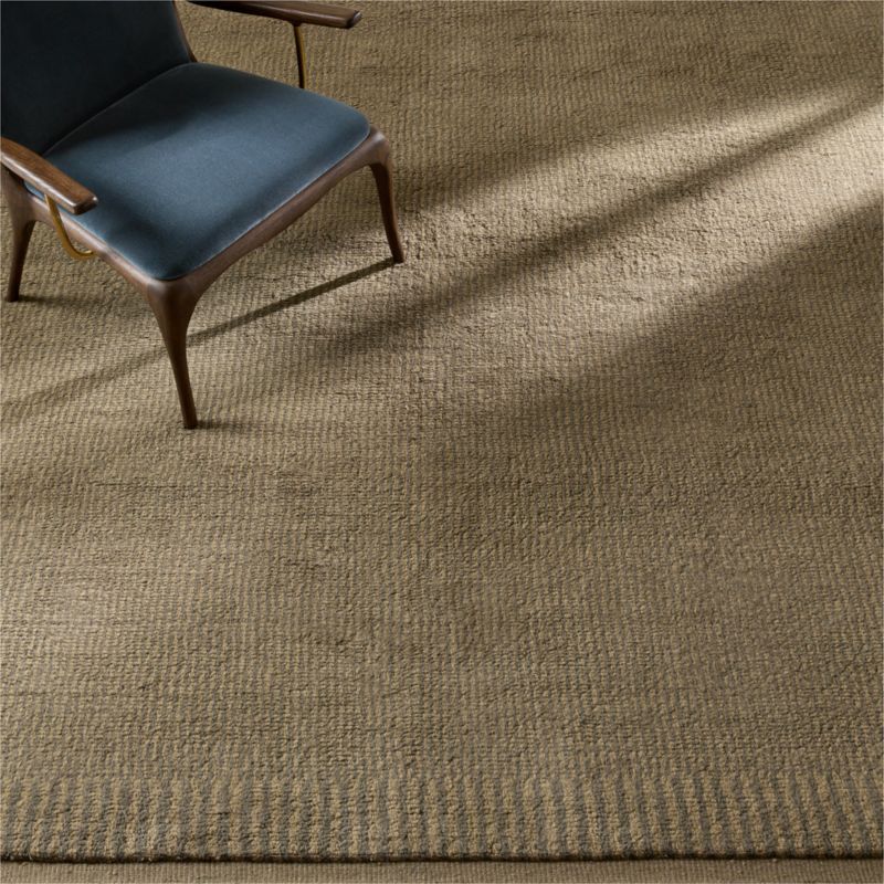 de Nimes Sepia Brown Stripe New Zealand Wool Area Rug 8'x10' by Todd Snyder - image 2 of 4