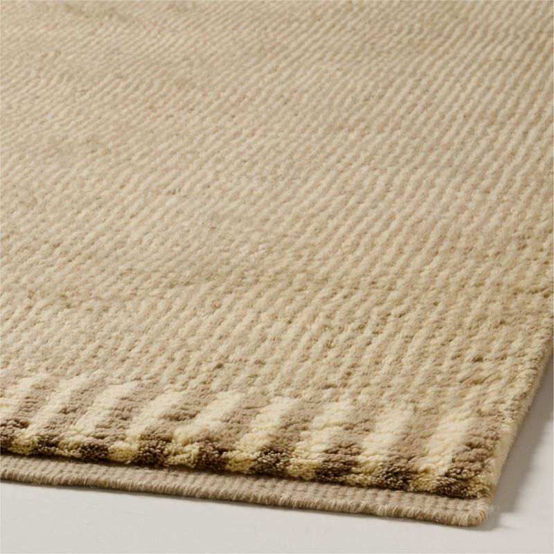 de Nimes Warm White and Natural Stripe New Zealand Wool Area Rug 8'x10' by Todd Snyder - image 2 of 5