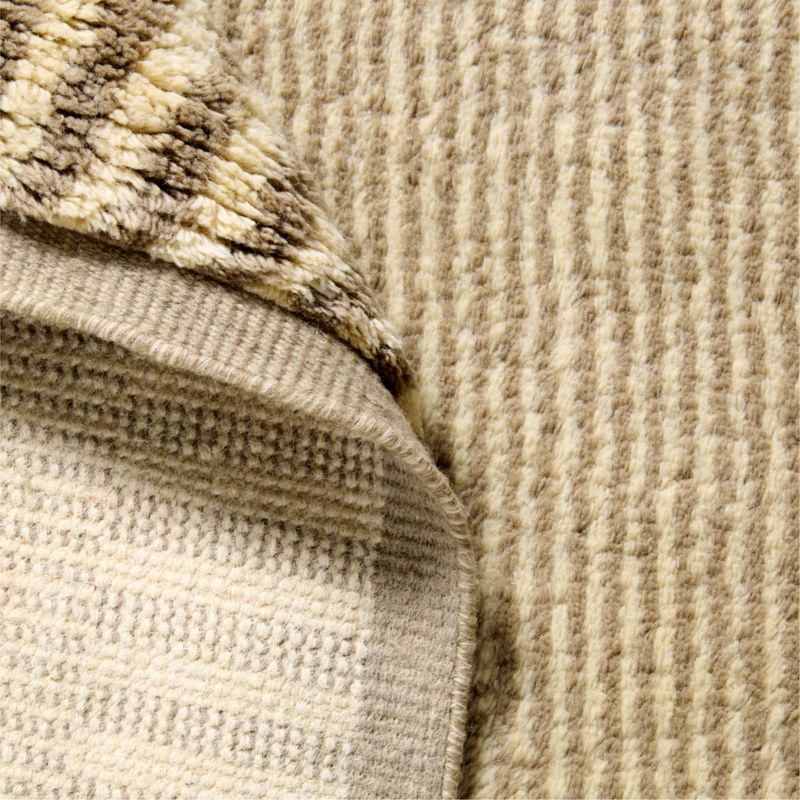 de Nimes Warm White and Natural Stripe New Zealand Wool Area Rug 8'x10' by Todd Snyder - image 4 of 5